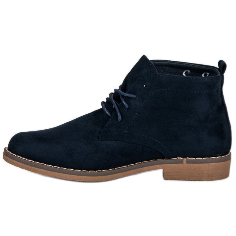 Stivaletti bassi allacciati blu navy 1