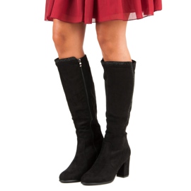 Stivali in camoscio nero 1
