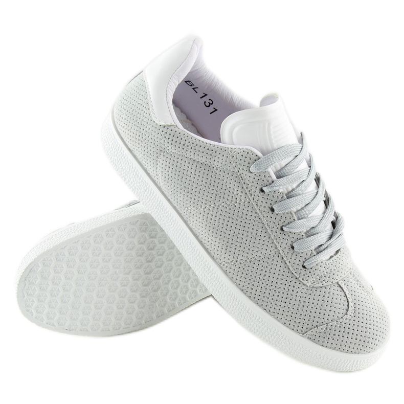 Sneakers da donna grigie e bianche BL131P GRIGIO/BIANCO 1