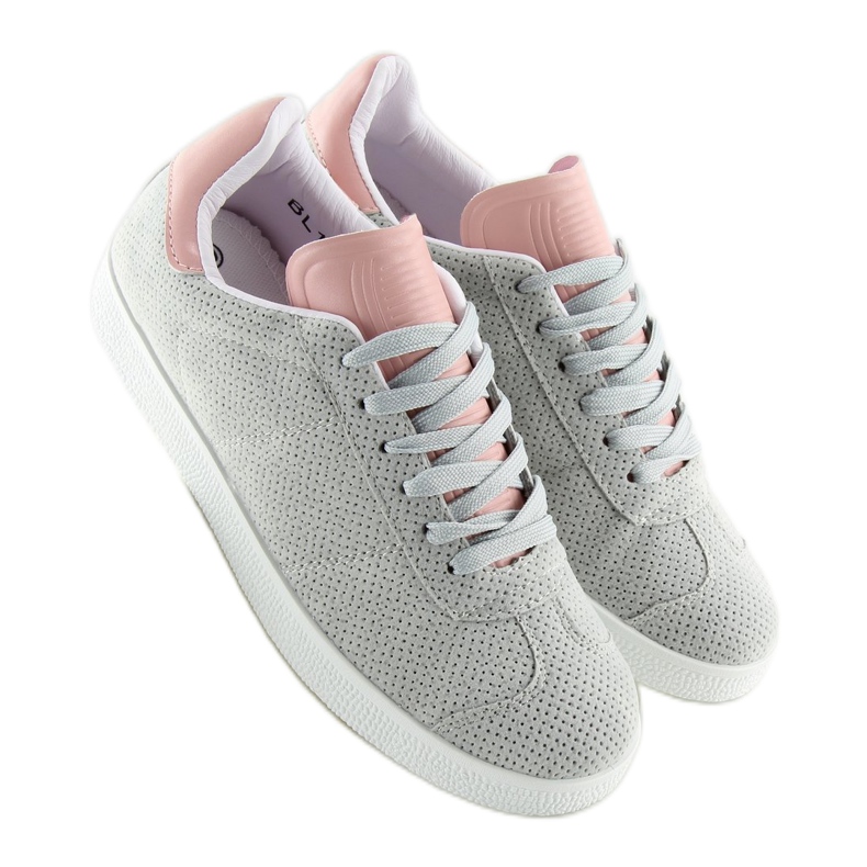 Sneakers da donna grigie e rosa BL131P GRIGIO / ROSA 2