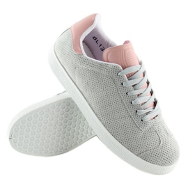 Sneakers da donna grigie e rosa BL131P GRIGIO / ROSA 1