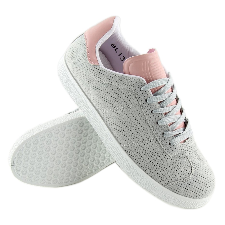 Sneakers da donna grigie e rosa BL131P GRIGIO / ROSA 1
