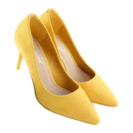 Tacchi alti in camoscio giallo LEI-90 Yellow 1
