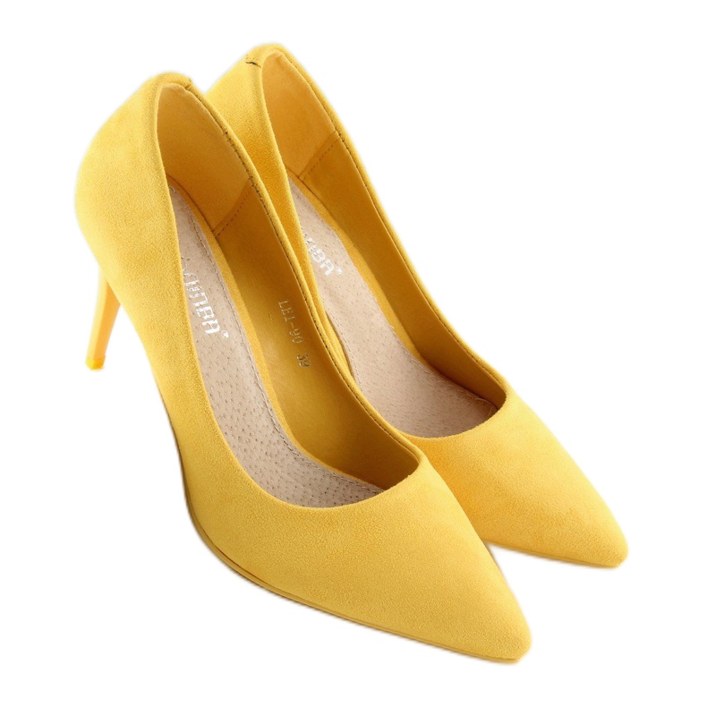 Tacchi alti in camoscio giallo LEI-90 Yellow 1