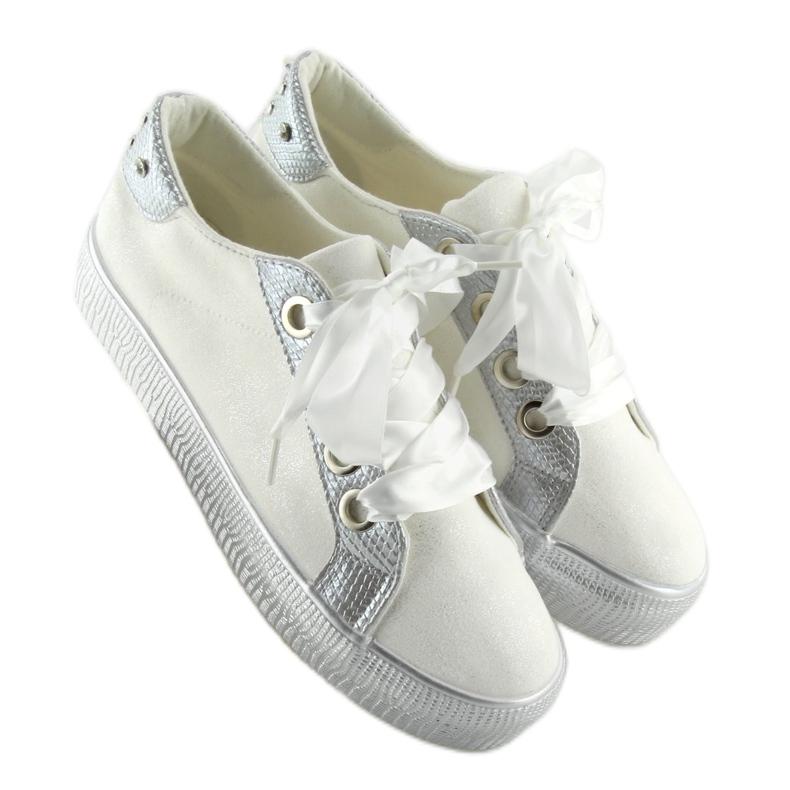 Sneakers da donna bianche BS096 BAS-1 Bianche bianco 1