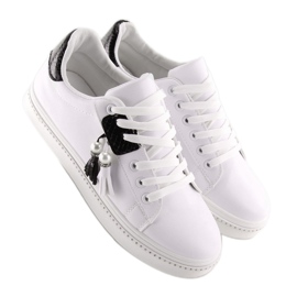 Sneakers da donna bianche e nere 88038 BIANCO / NERO 1