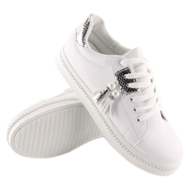 Sneakers da donna bianche e argento 88038 BIANCO / ARGENTO 2
