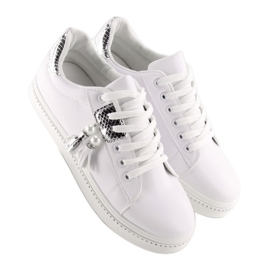 Sneakers da donna bianche e argento 88038 BIANCO / ARGENTO 1