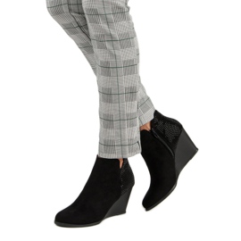 Corina Eleganti stivali con zeppa nero 1