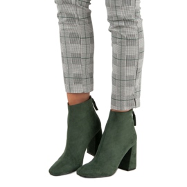 Corina Stivali eleganti in pelle scamosciata verde 1