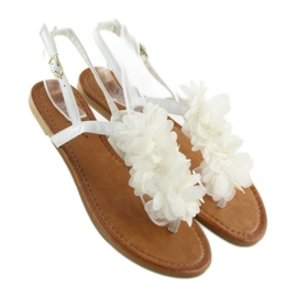 Sandali bianchi con fiori CK36P White bianca 1