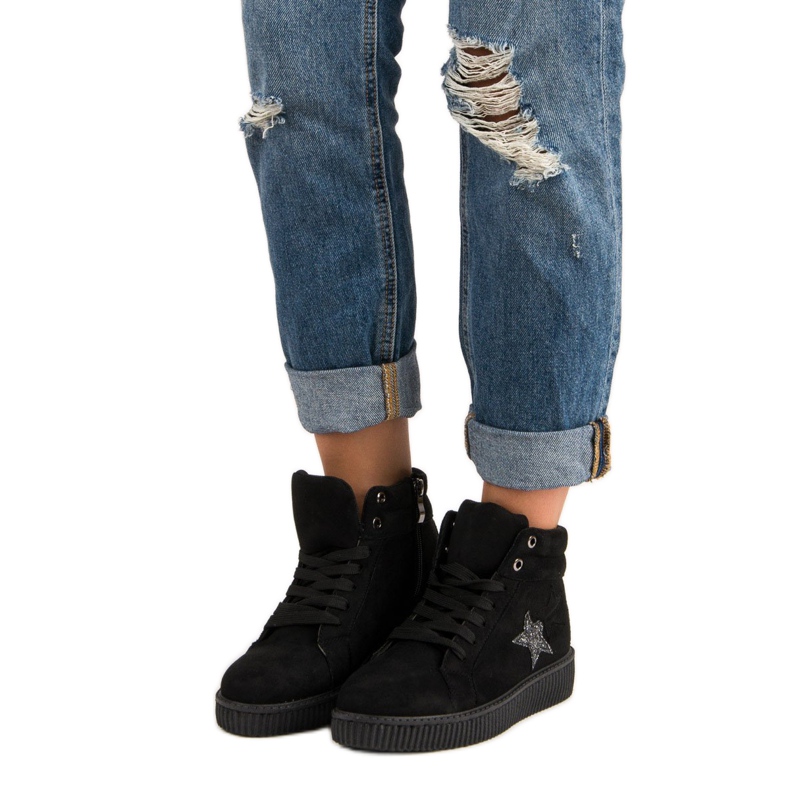Mckeylor Sneakers Creepers in pelle scamosciata nero 1