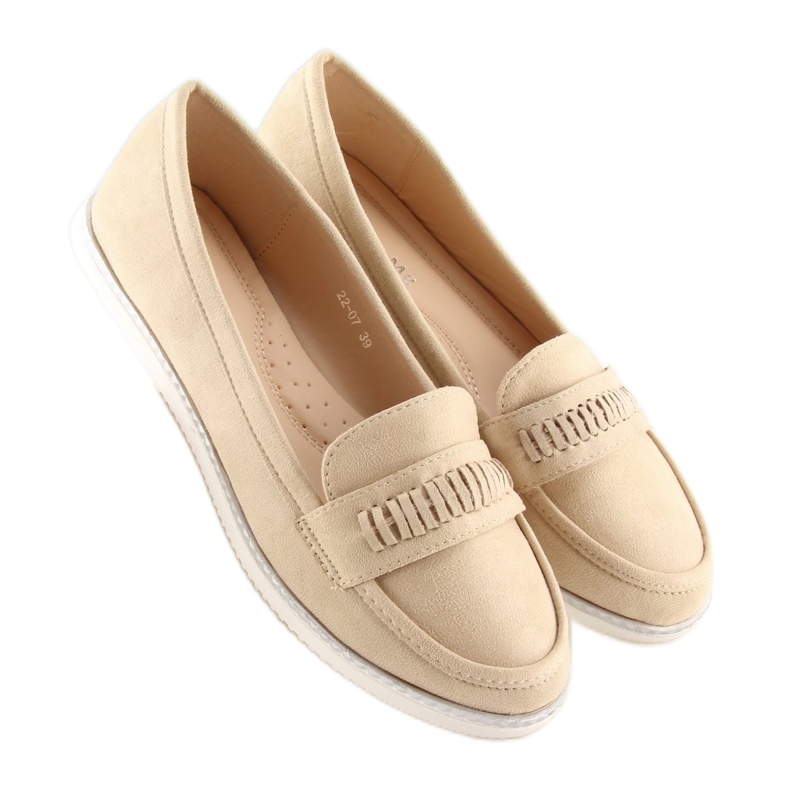 Mocassini da donna beige 22-07 Beige 2