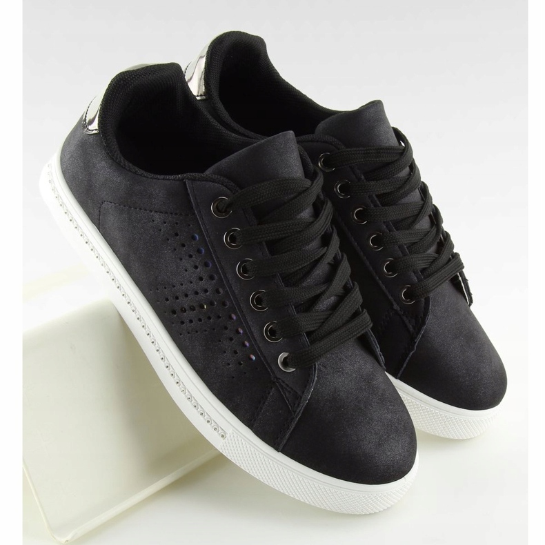 Nero BM1971 Sneakers nere con pietre 1