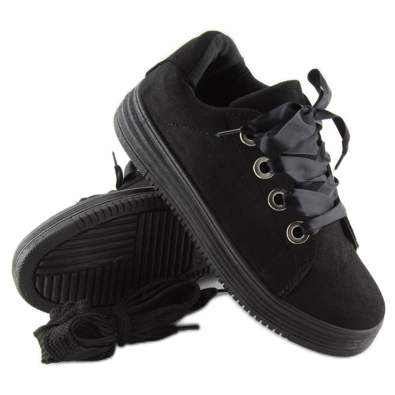 Sneakers nere con nastri H99-23 Black nero 1