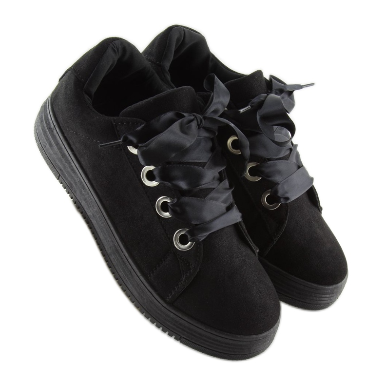 Sneakers nere con nastri H99-23 Black nero 2