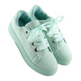 Sneakers con nastri menta H99-23 Light Green verde 2