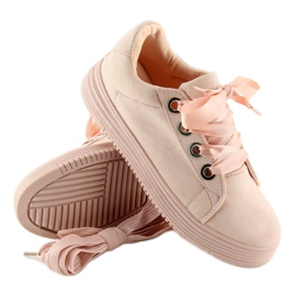 Pink H99-23 Sneakers rosa con nastri 1
