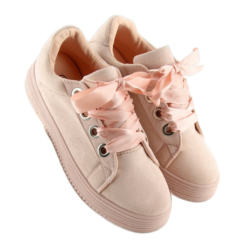 Pink H99-23 Sneakers rosa con nastri 2