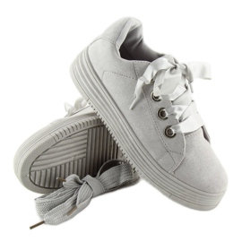 Grigie H99-23 Sneakers grigie con nastri grigio 1