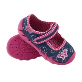 Scarpe per bambini Befado 109p164 pantofole grigio rosa blu navy 5