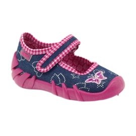 Scarpe per bambini Befado 109p164 pantofole grigio rosa blu navy 1