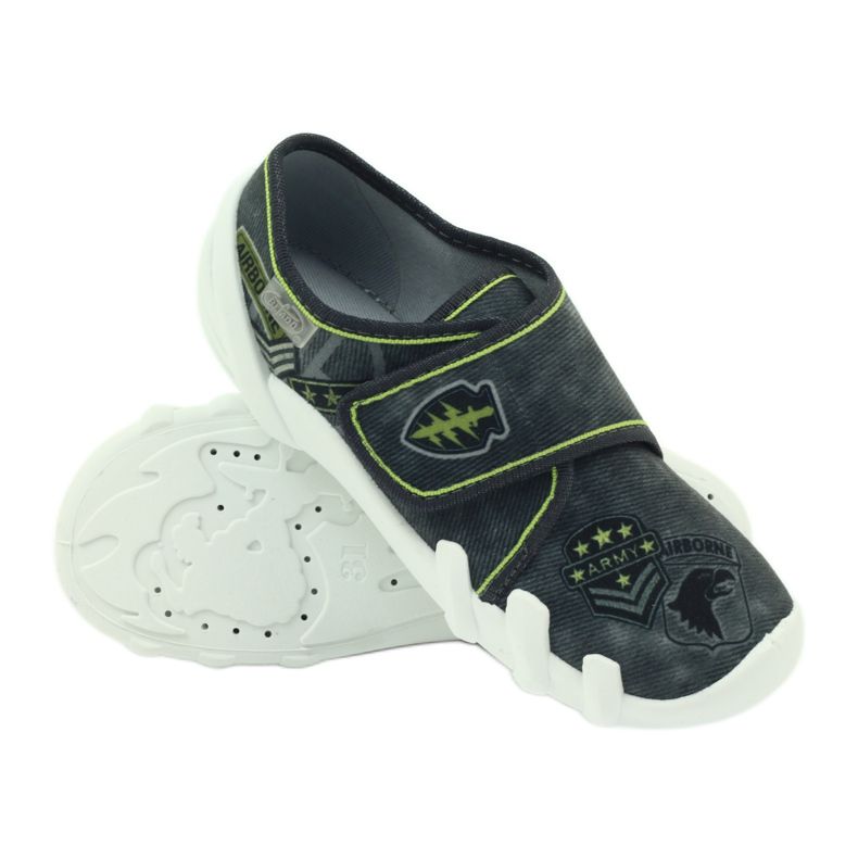 Scarpe da bambino Befado pantofole sneakers 273y241 nero grigio verde 3