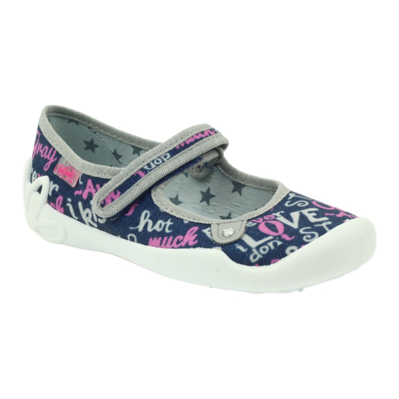 Pantofole ballerine scarpe per bambini Befado 114y311 blu navy rosa grigio 1