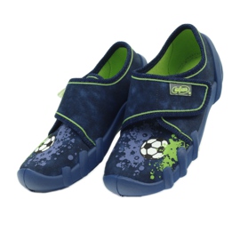Ciabatte in velcro calciatore Befado 273x237 verde blu navy 5