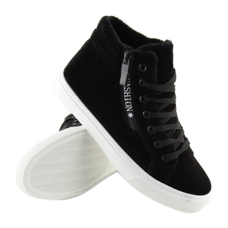 Sneaker nere calde alla caviglia W-3072 Black nero 1