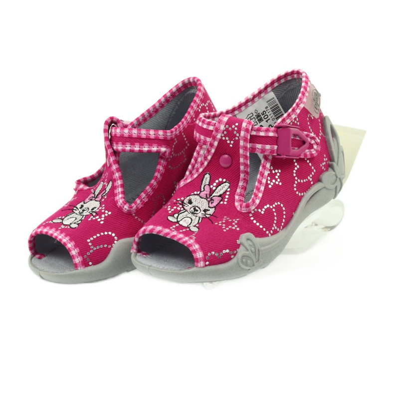 Scarpe per bambini Befado 213p105 pantofole grigio rosa 4