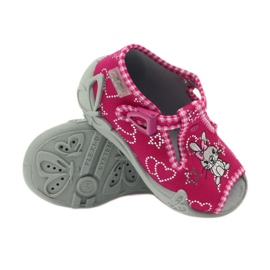 Scarpe per bambini Befado 213p105 pantofole grigio rosa 3