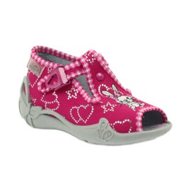 Scarpe per bambini Befado 213p105 pantofole grigio rosa 1