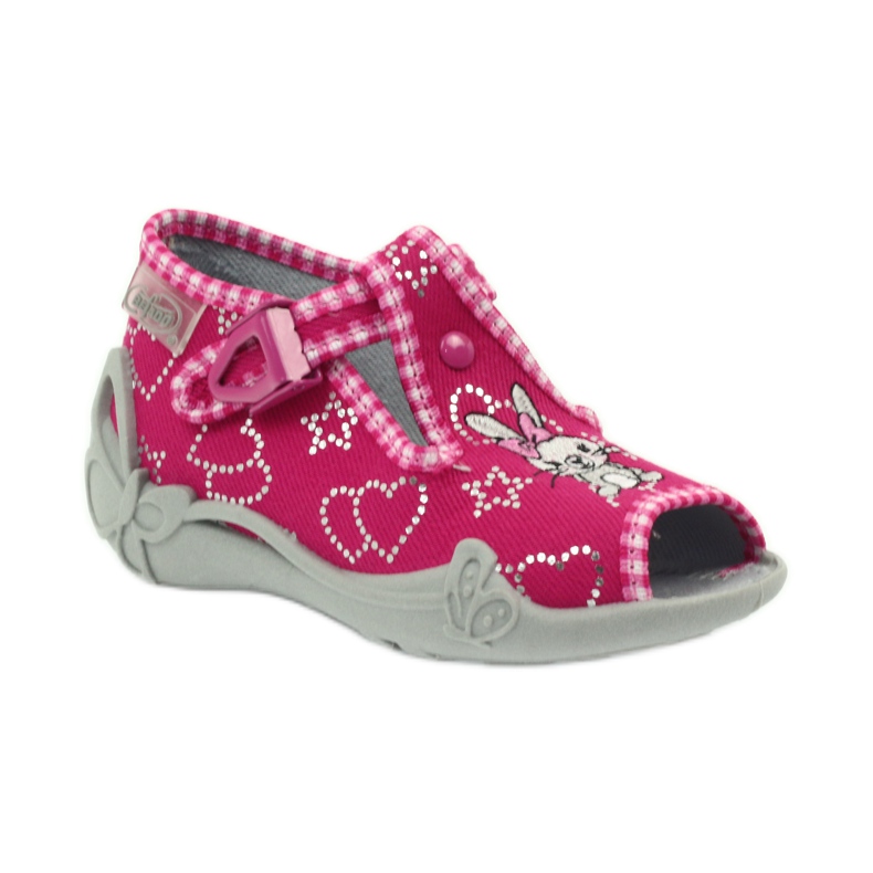 Scarpe per bambini Befado 213p105 pantofole grigio rosa 1