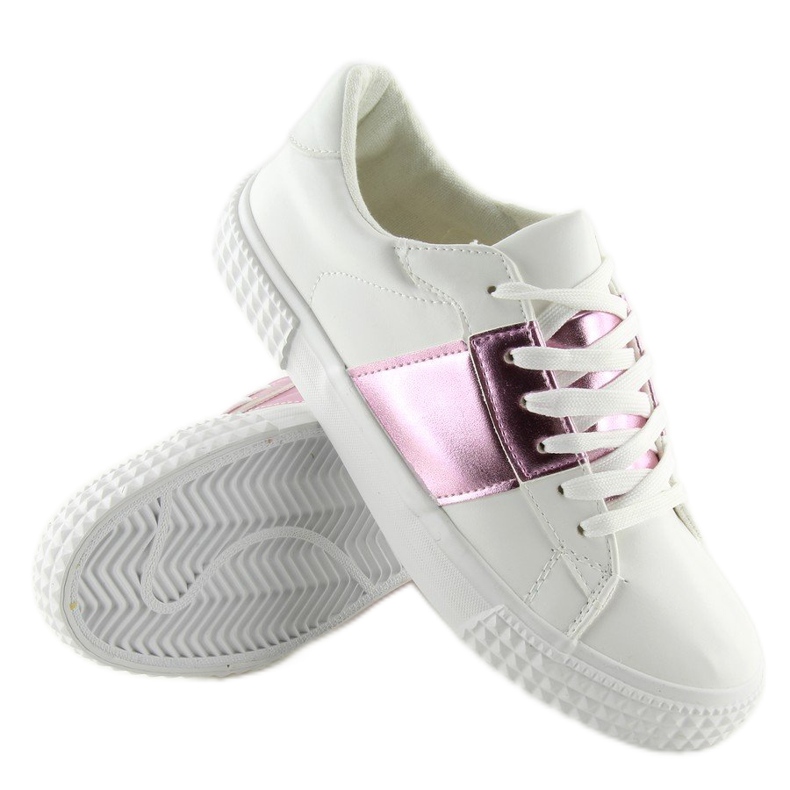 Sneakers da donna bianche e rosa M896 WHITE/ROSA bianco viola 2