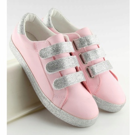 Sneakers allacciate con velcro rosa XL10P Pink grigio 1