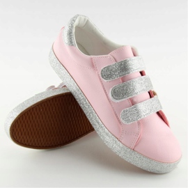 Sneakers allacciate con velcro rosa XL10P Pink grigio 2
