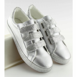 Sneakers argento con chiusura in velcro XL10P Silver grigio giallo 1