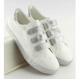 Sneakers allacciate con velcro bianco XL10P White grigio 1
