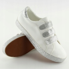 Sneakers allacciate con velcro bianco XL10P White grigio 2