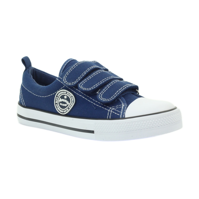 American Club Sneaker in denim americano con velcro blu navy 1
