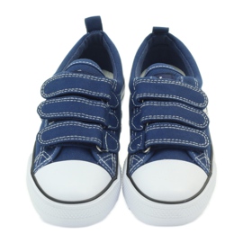 American Club Sneaker in denim americano con velcro blu navy 4