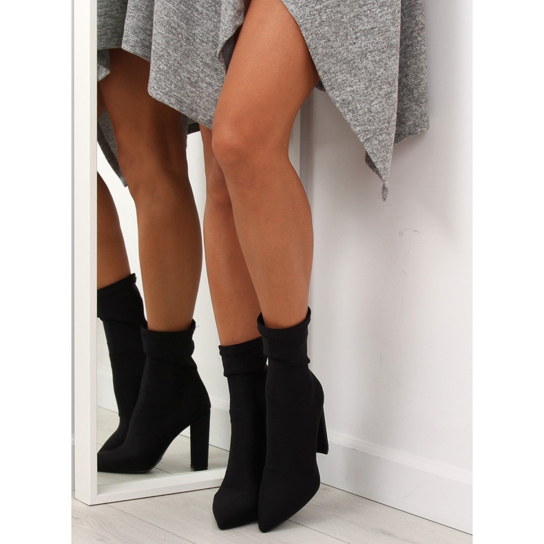 Stivali tacco alto in neoprene nero NS028P 1