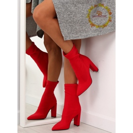 Stivali con tacco alto in neoprene rosso NS028P 1