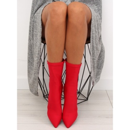 Stivali con tacco alto in neoprene rosso NS028P 2