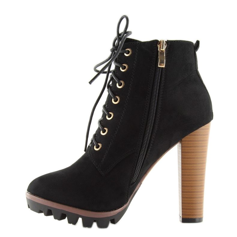 Stivali neri con tacco alto con tacco alto 118-1 nero 2