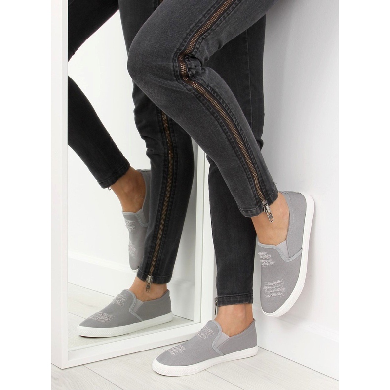 Sneakers slip-on grigie BL126P Grigio 1