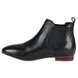 Stivaletti Chelsea in pelle da donna nero 1
