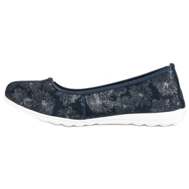 Filippo Ballerine in pelle blu navy 1