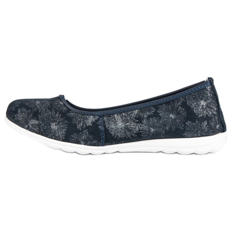 Filippo Ballerine in pelle blu navy 1
